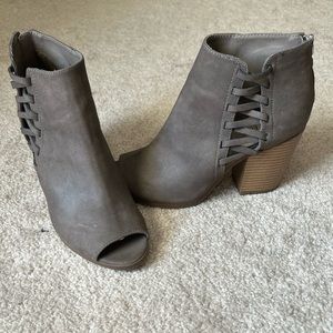 JustFab Grey Suede Ankle Booties